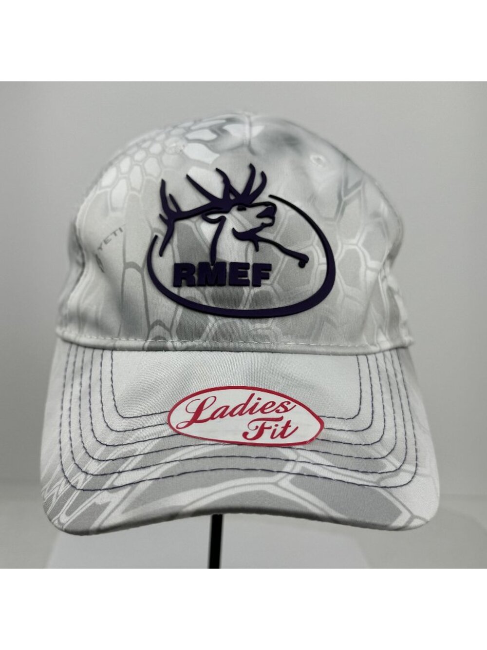 RMEF Kryptek Yeti Camo Hat Ladies Fit Gray Adjustable Strap Elk Hunting Outdoor